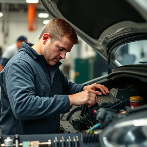 auto technician working