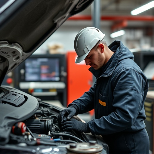 auto technician working