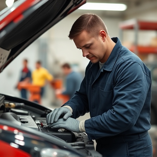 auto technician working