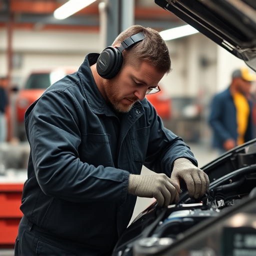 auto technician working