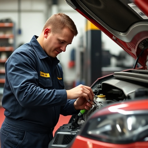 auto technician working