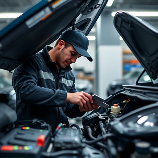 auto technician working