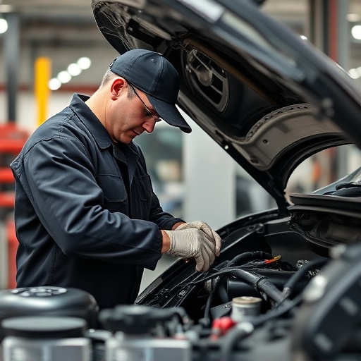 auto technician working