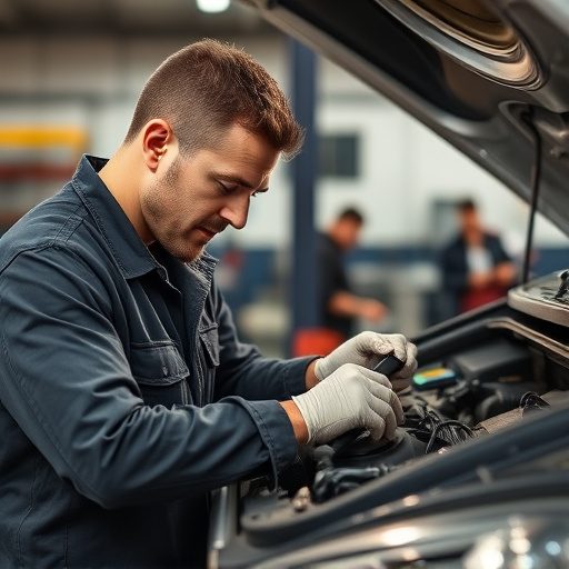 auto technician working