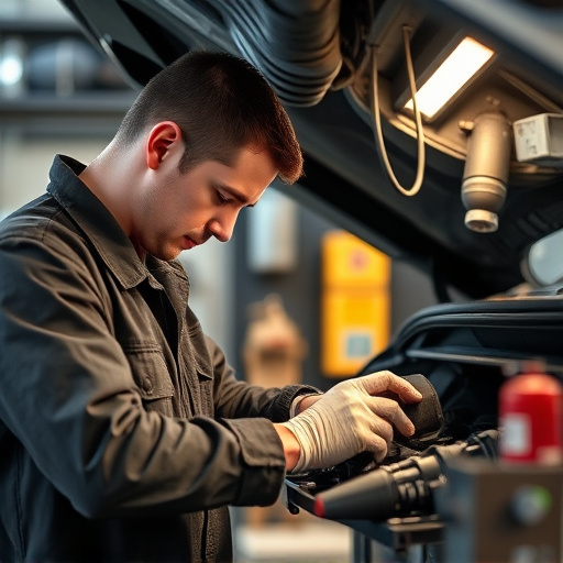 auto technician working