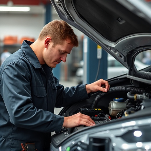 auto technician working
