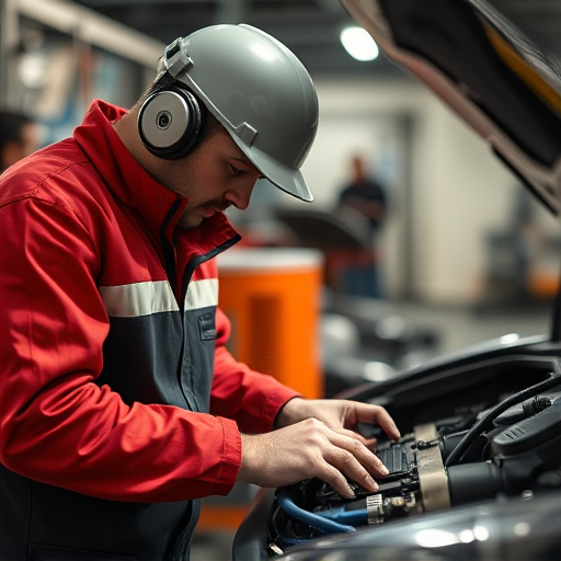 auto technician working