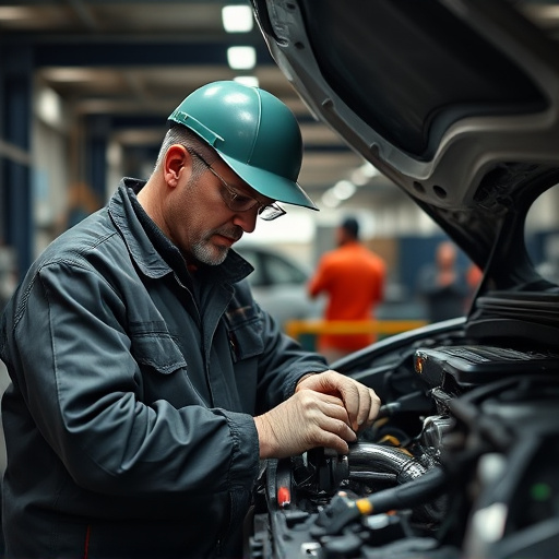 auto technician working