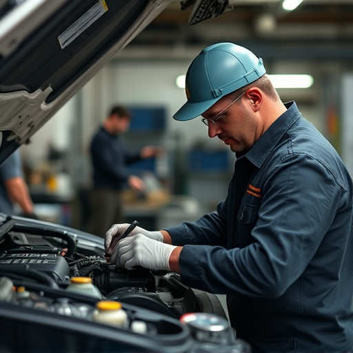 auto technician working