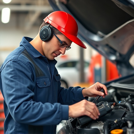 auto technician working