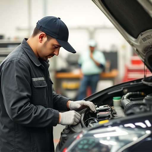 auto technician working