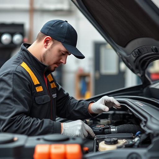 auto technician working