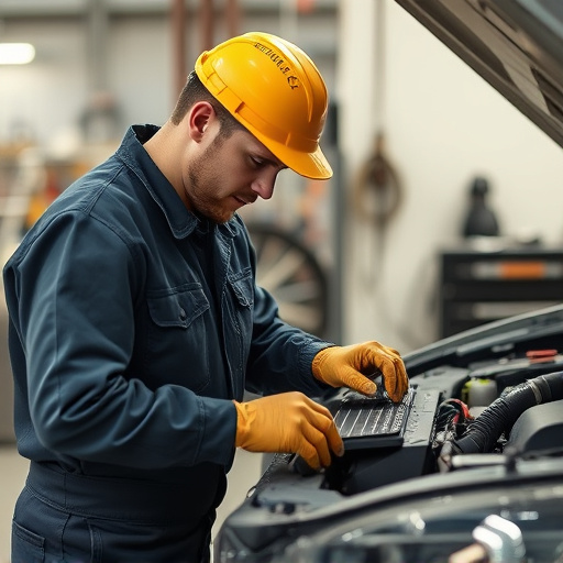 auto technician working