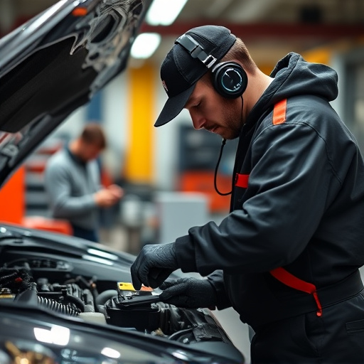 auto technician working