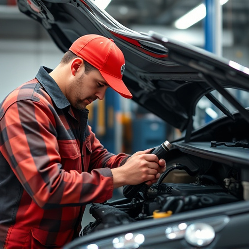 auto technician working