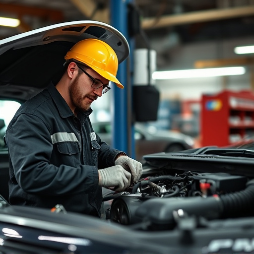 auto technician working