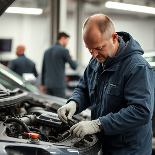 auto technician working