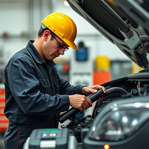 auto technician working