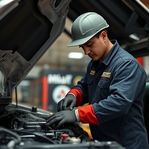 auto technician working