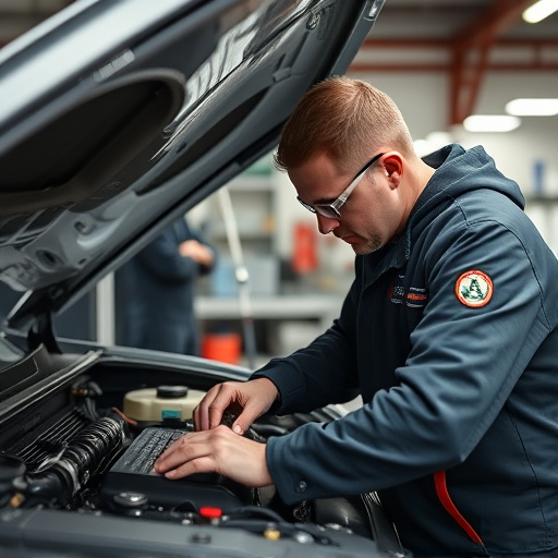 auto technician working