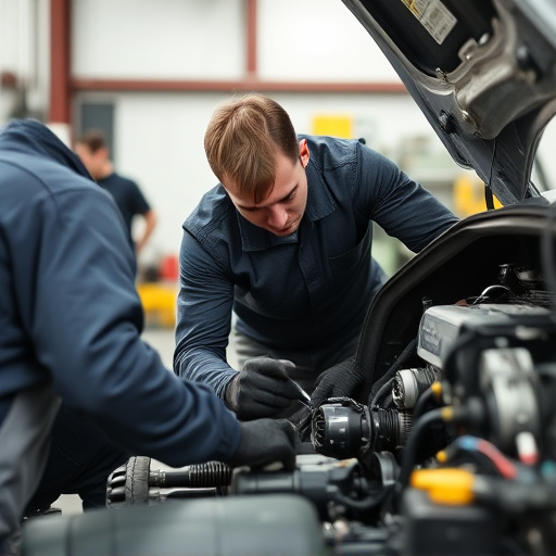auto technician working