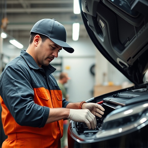 auto technician working