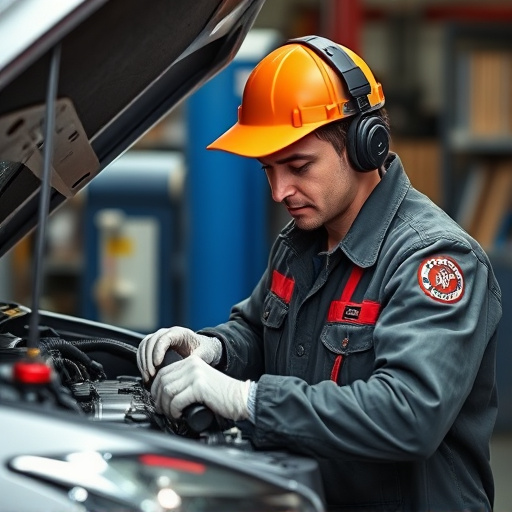 auto technician working
