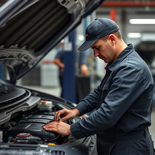 auto technician working