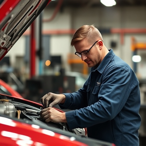 auto technician working