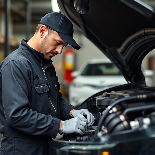 auto technician working