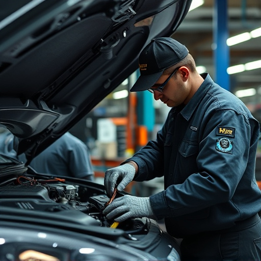 auto technician working
