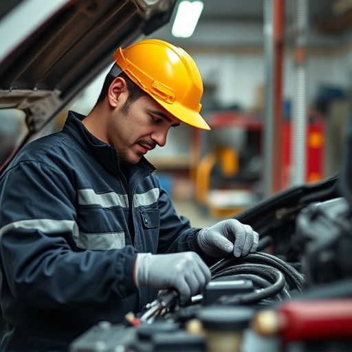 auto technician working