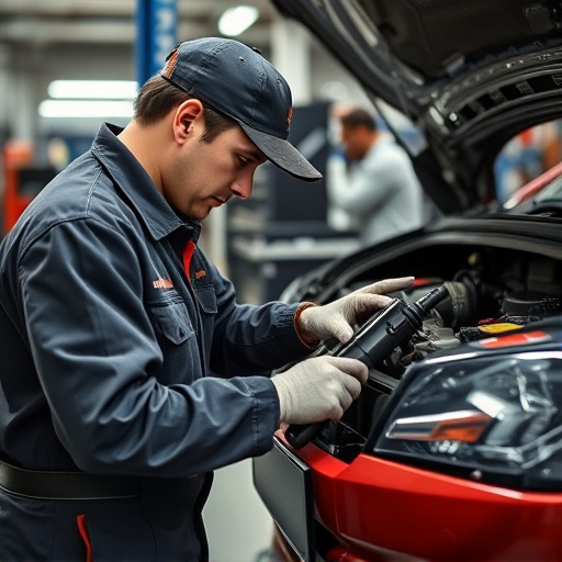 auto technician working