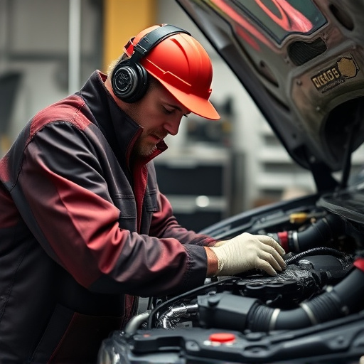 auto technician working