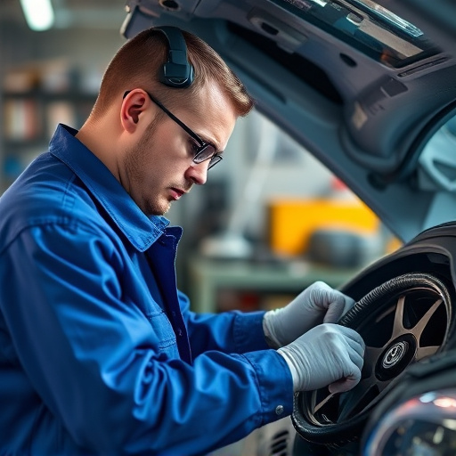 auto technician working