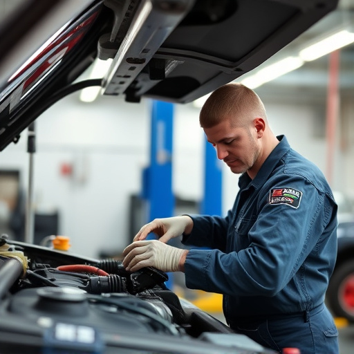 auto technician working