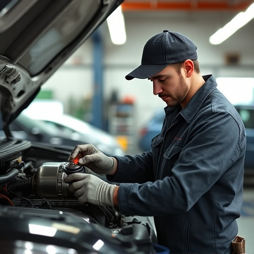 auto technician working