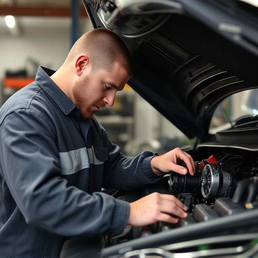 auto technician working