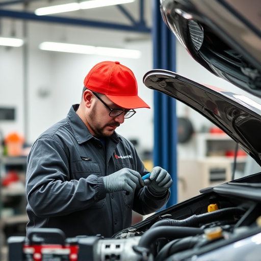 auto technician working