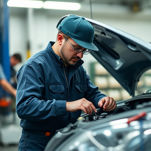 auto technician working