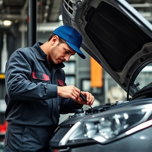 auto technician working