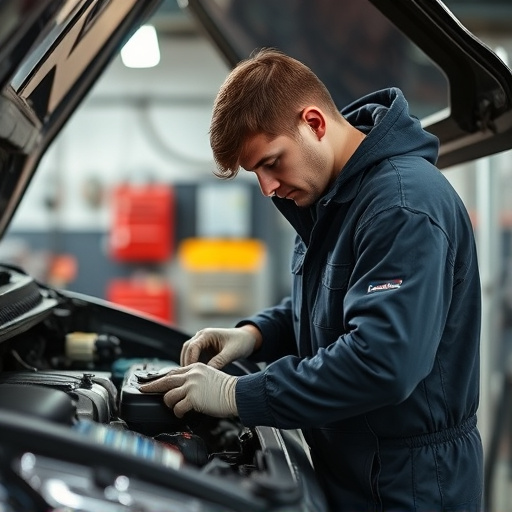 auto technician working