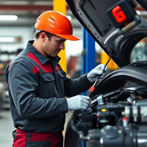 auto technician working