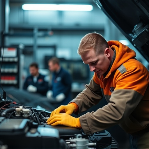 auto technician working