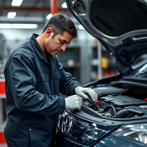 auto technician working