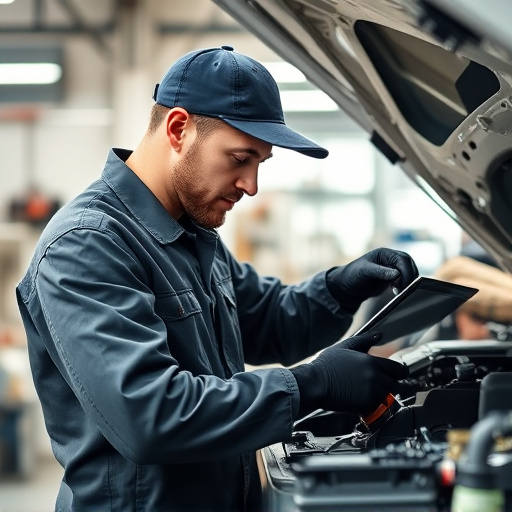 auto technician working