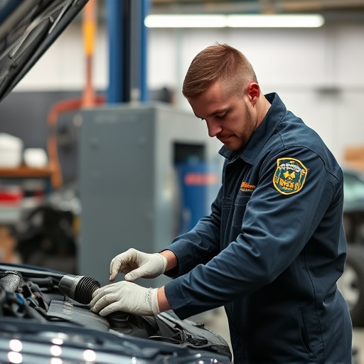 auto technician working