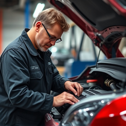 auto technician working