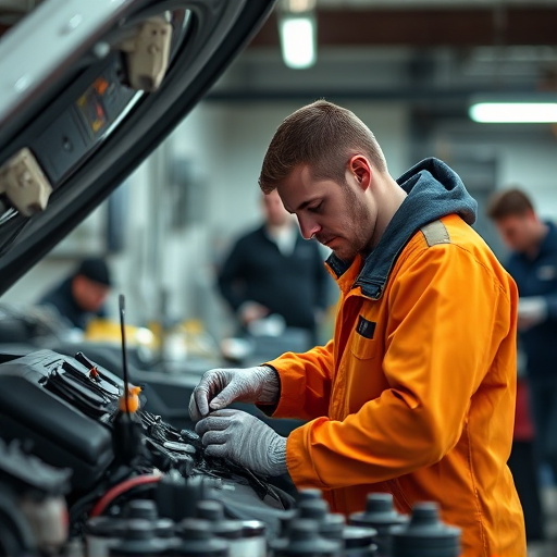 auto technician working