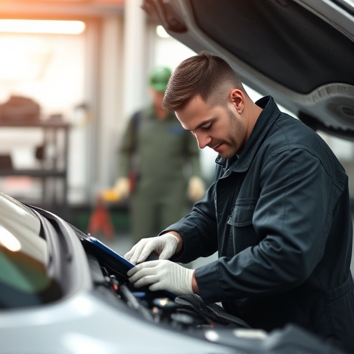 auto technician working